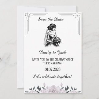 Modern Hand drawn Funny Wedding Day party Invitation