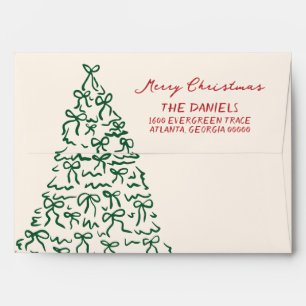 Modern Hand Drawn Holiday Return Address Envelope