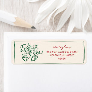 Modern Hand Drawn Holiday Return Address Label