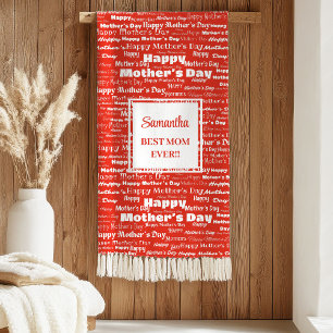 Modern Hand‑Drawn Lettering Mother’s Day Gift Sherpa Blanket