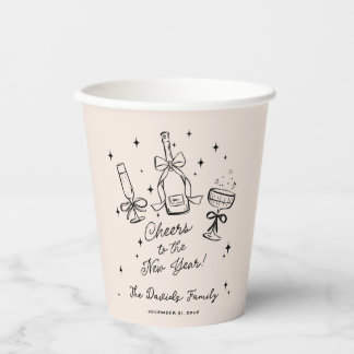 Modern Hand Drawn New Year's Eve Party Paper Cups