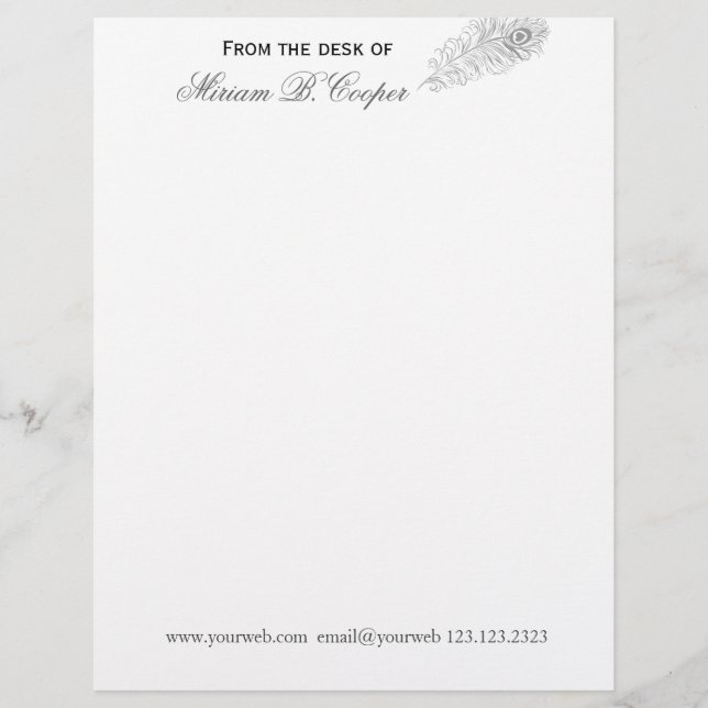 Modern hand drawn Professional Pen From the Desk Letterhead Template (Front)