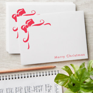 Modern Hand Drawn Red Bow Custom Address Christmas Envelope