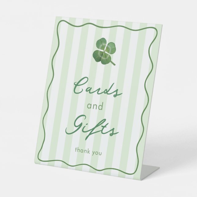 Modern Hand-Drawn St Patrick's Cards And Gifts Pedestal Sign (Front)