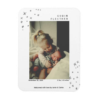 Modern Hand-drawn Star Doodle Photo Magnet