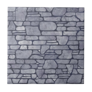 Modern hand drawn stones Grey and black Bathroom Tile