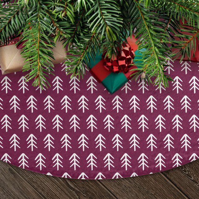Modern Hand-Drawn Trees Purple Brushed Polyester Tree Skirt (Creator Uploaded)