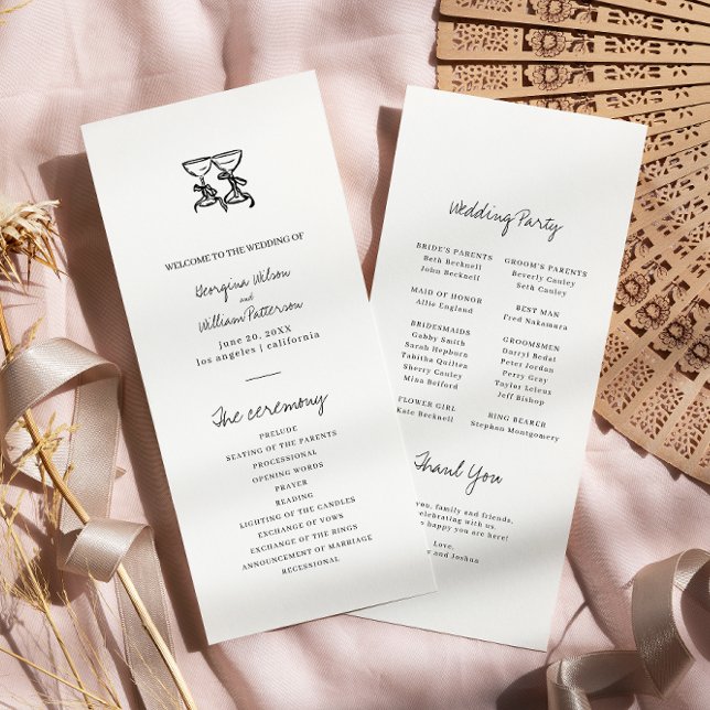 Modern Hand Drawn Wedding Flat Program Programme (Creator Uploaded)