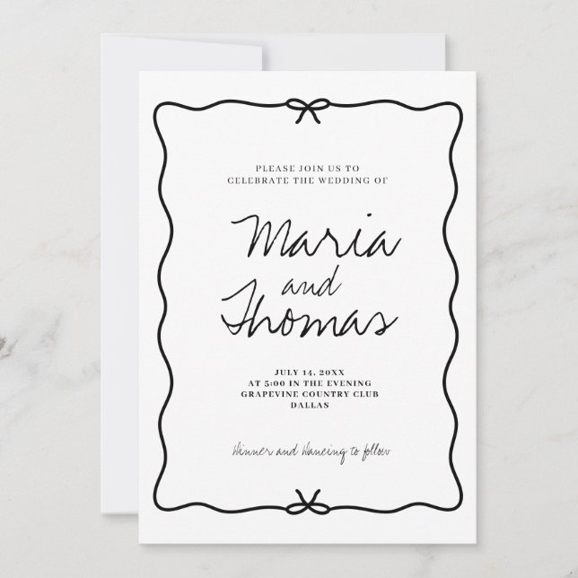 Modern Hand Drawn Wedding Invitation (Front)