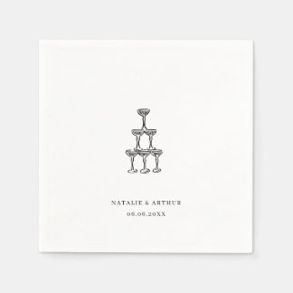 Modern Hand Drawn Wedding Napkin