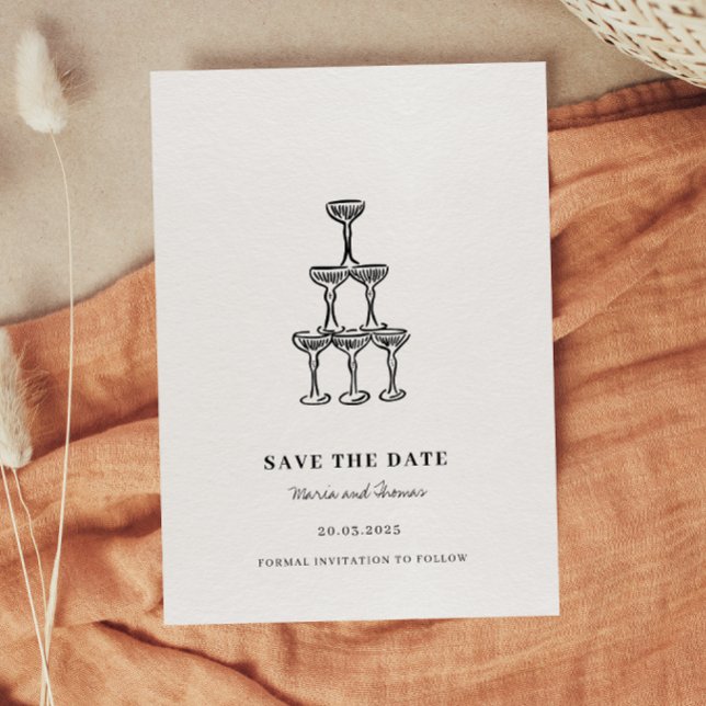 Modern Hand Drawn Wedding Save the Date (Creator Uploaded)