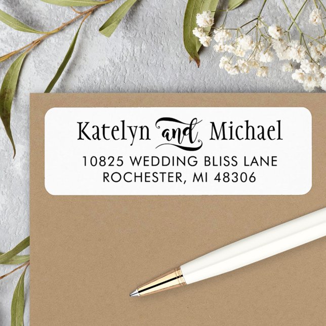 Modern Hand Lettered Couple Wedding Address (Creator Uploaded)