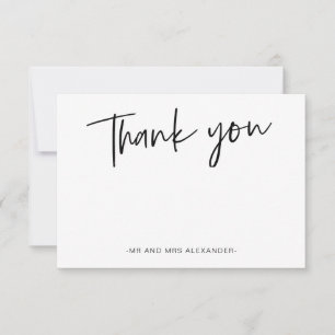 Modern Hand Lettered Mint Thank you Card
