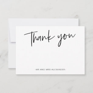 Modern Hand Lettered Mint Thank you Card