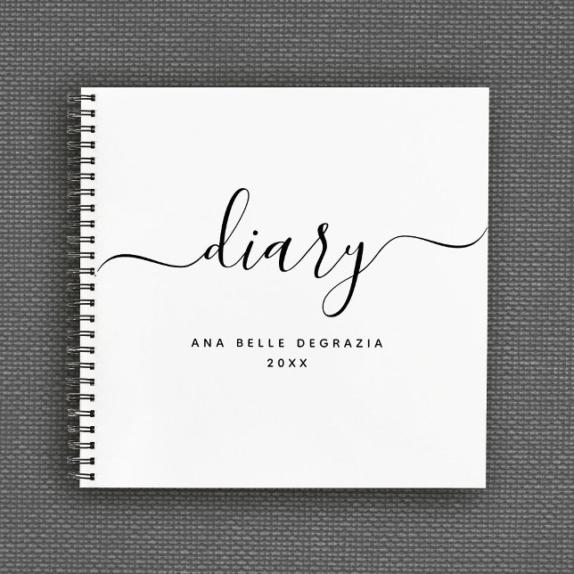 Modern Hand lettered Personalised Diary Your Name Notebook (Creator Uploaded)