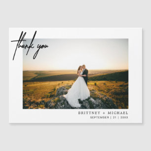 Modern Hand-Lettered Photo Thank You White