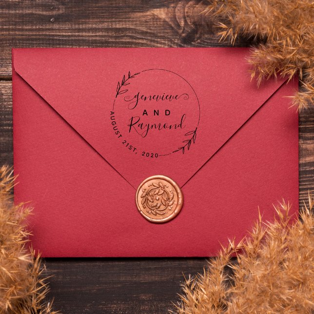 Modern Hand-Lettered Script Married Couple Wedding Rubber Stamp (Creator Uploaded)