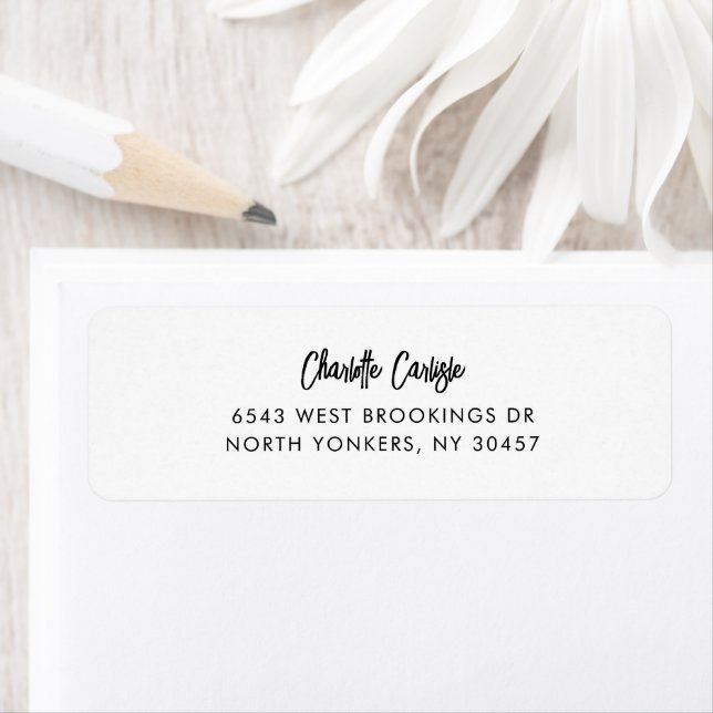 Modern Hand Lettered Script Return Address  (Insitu)