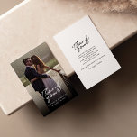 Modern Hand-Lettered Wedding Day Photo Thank You Card<br><div class="desc">A great and thoughtful way to thank your friends,  family,  and coworkers who graced you with their presence on your wedding day with a modern minimalistic photo thank you cards featuring script hand lettered "thank you" and a love heart.</div>