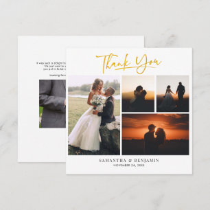 Modern Hand-Lettered Wedding Photo Thank You Card
