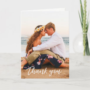 Modern hand lettered Wedding Thank you card