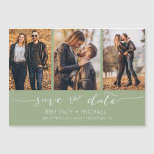 Modern Hand Lettering Save the Date Sage Green