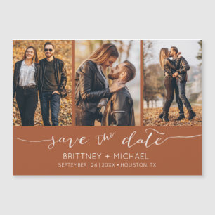 Modern Hand Lettering Save the Date Terracotta