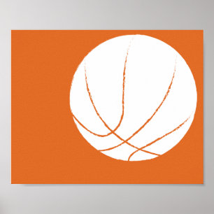 Modern Hand Painted Basketball Art - 1 of 6 Poster