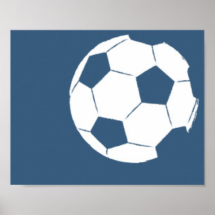Modern Hand Painted Soccer Ball Art - 1 of 6 Poster