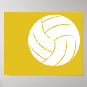 Modern Hand Painted Volleyball Art - 1 of 6 Poster