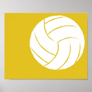 Modern Hand Painted Volleyball Art - 1 of 6 Poster