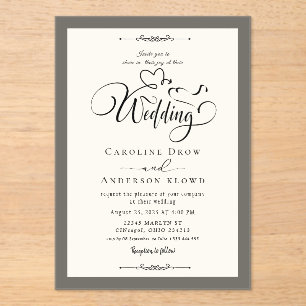 Modern hand painted Wedding Acrylic Invitations