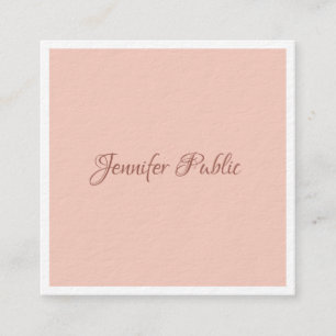 Modern Hand Script Elegant Template Premium Thick Square Business Card