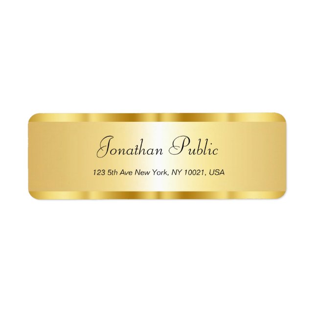 Modern Hand Script Name Gold Minimalist Template (Front)