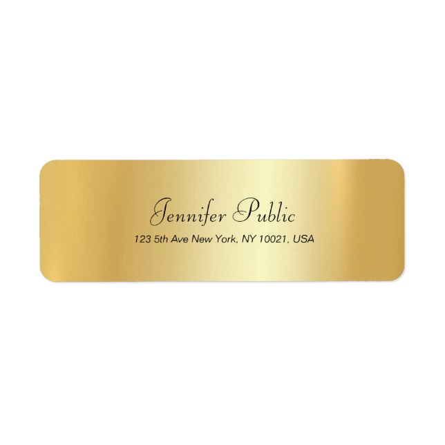 Modern Hand Script Simple Glamour Gold Template (Front)
