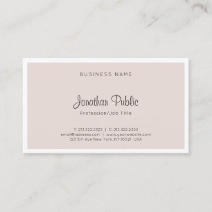 Modern Hand Script Simple Professional Elegant Top Business Card