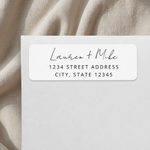 Modern Hand Script Wedding Return Address Labels