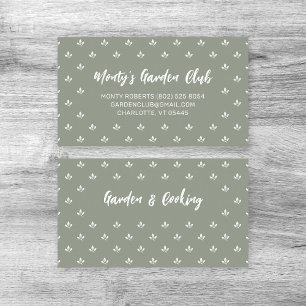 Modern Hand Sketched Custom Name Gardener Business Card