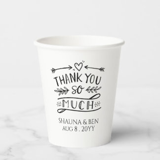 Modern Hand Writing Script Thank You Paper Cups
