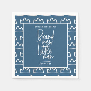 Modern hand written baby shower napkin