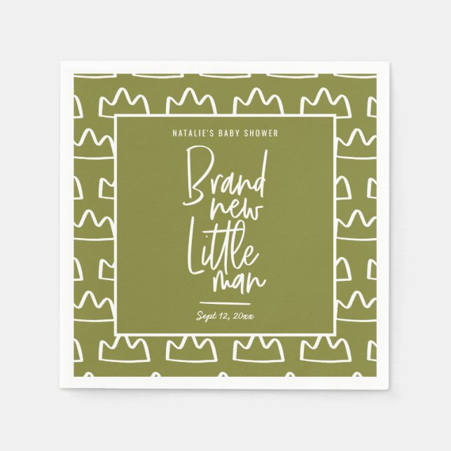 Modern hand written baby shower napkin (Front)