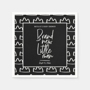 Modern hand written baby shower napkin