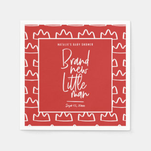 Modern hand written baby shower napkin