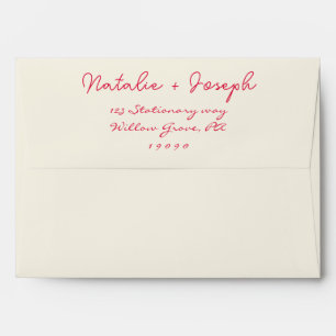 Modern Hand-Written Bright Fun Retro Wedding  Envelope