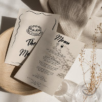 Modern Hand Written Drawn Retro Quirky Wedding