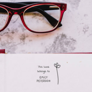 Modern Hand-written Library Book of Custom Name  Rubber Stamp