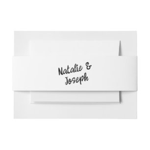 Modern Hand Written Retro Bold Unique Wedding Invitation Belly Band