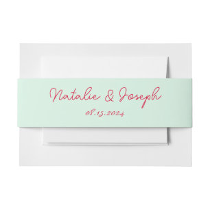 Modern Hand Written Retro Whimsical Fun Wedding  Invitation Belly Band