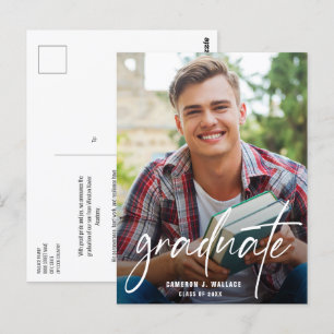Modern Handlettering Script Graduate Photo Postcard