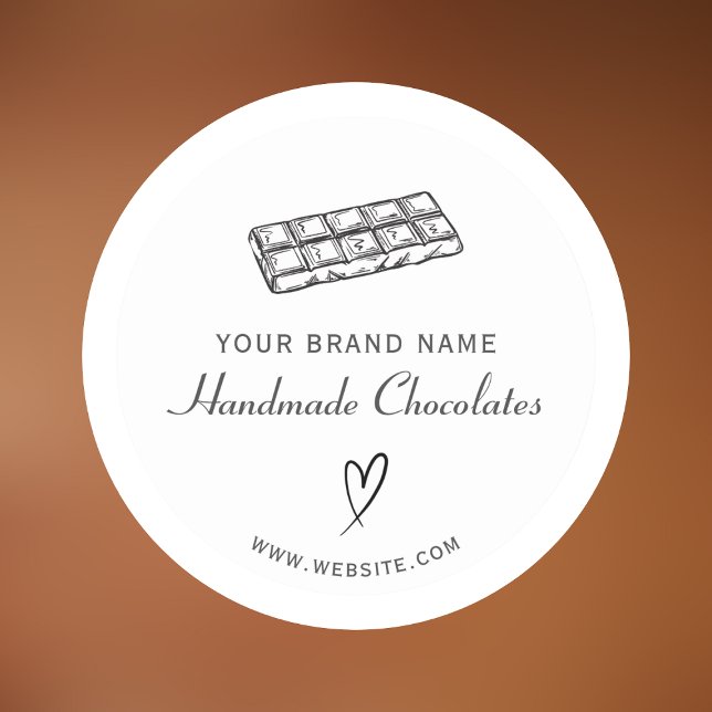 Modern Handmade Chocolate script Typo Sticker (Creator Uploaded)